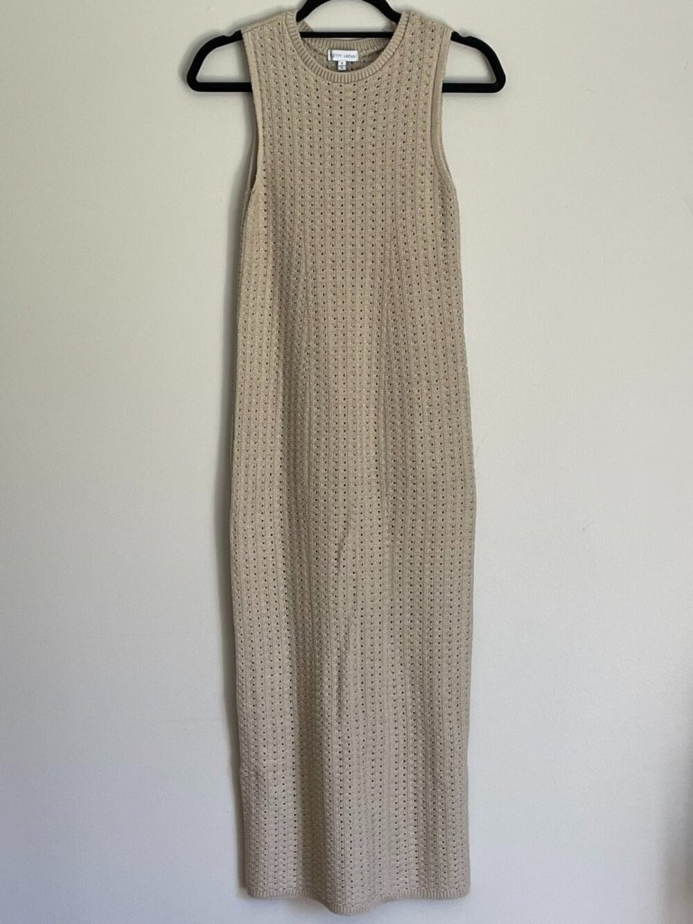 Pretty Lavish Stone Crochet Knit Midi Dress, Size S